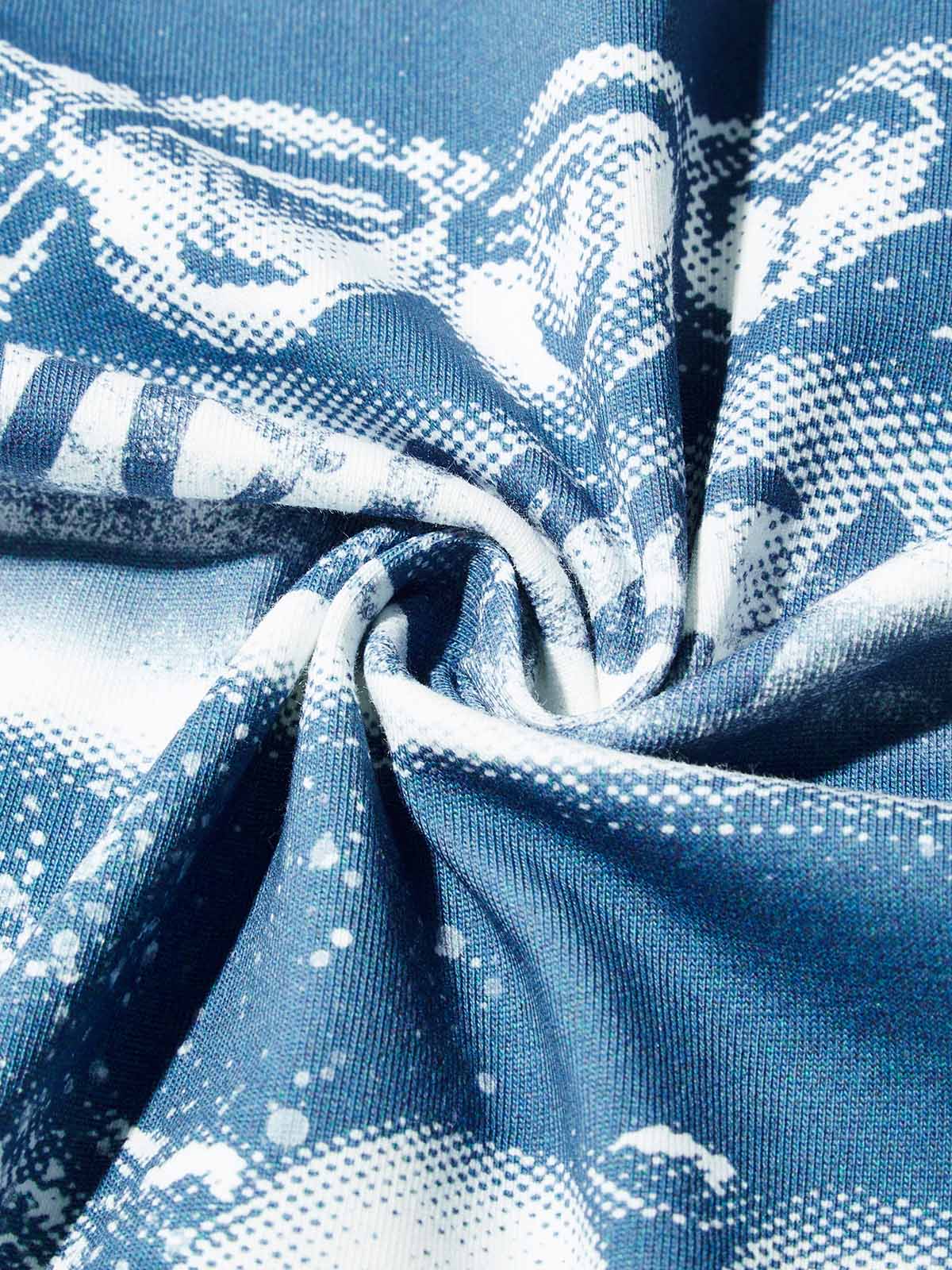 Blue Screen-Grills Print Boxy Oversized T-shirt