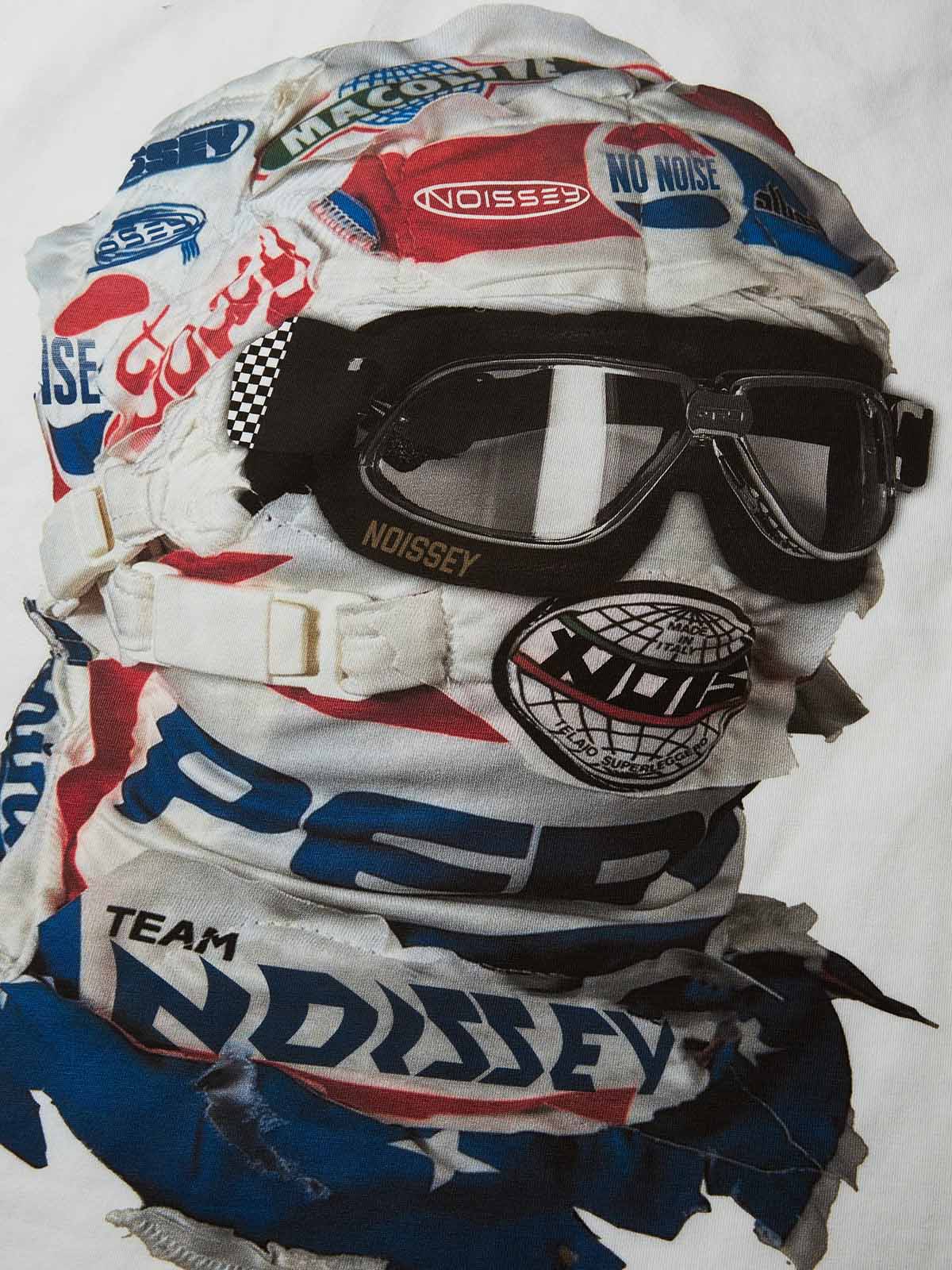 Racing-Inspired Tech Headgear Printed Boxy Oversized T-shirt