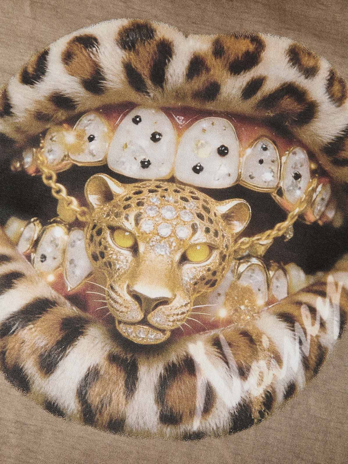 NOISSEY "GOLDEN LEOPARD" ART PRINT - ICED OUT GRILLS OVERSIZED TEE
