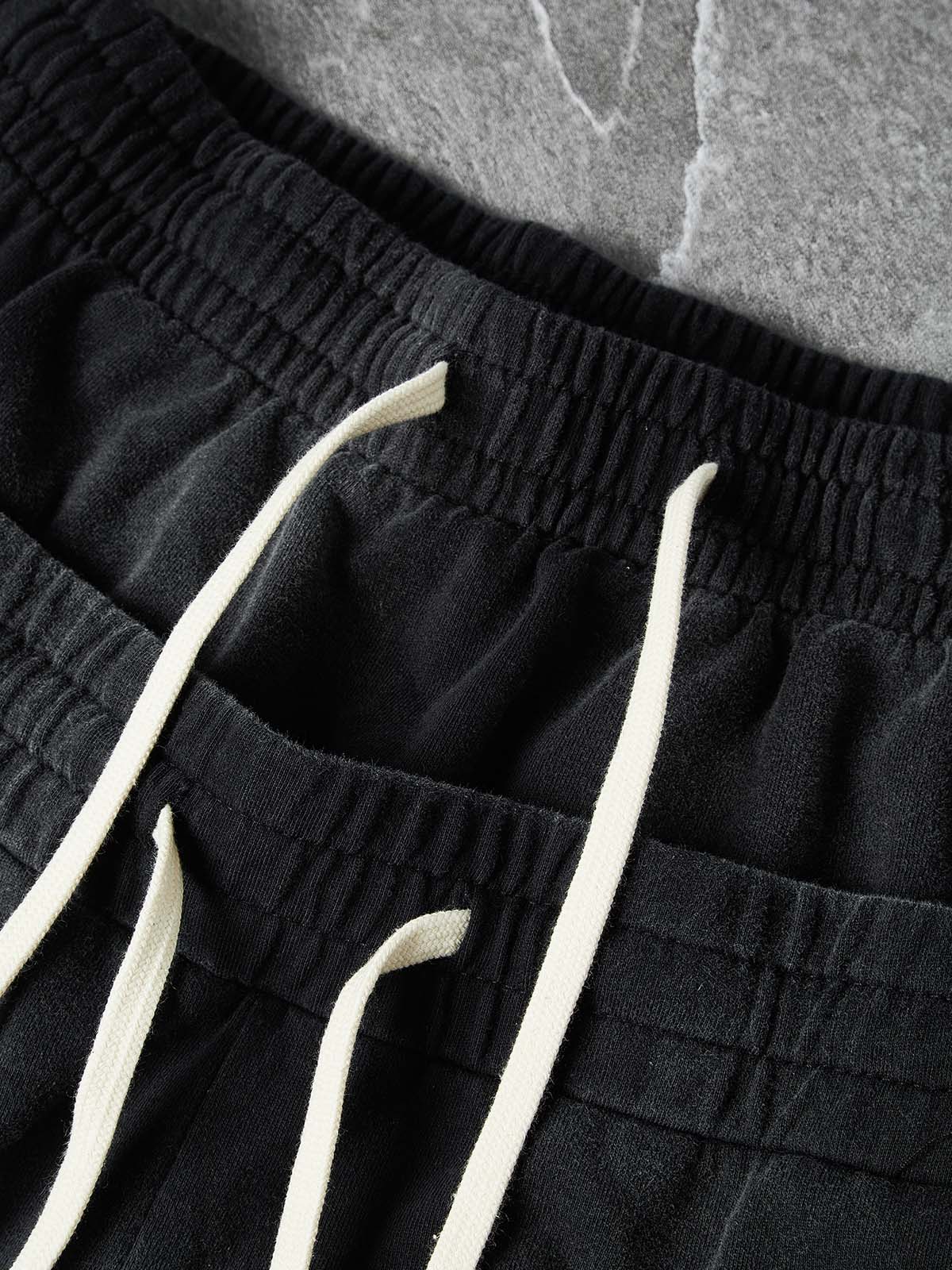 NOISSEY TRIPLE-HEADED DOBERMAN VINTAGE DISTRESSED SWEAT SHORTS