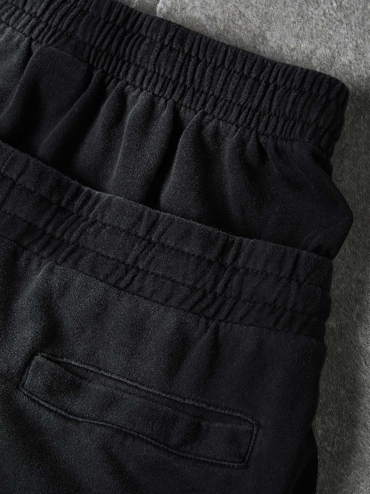 NOISSEY TRIPLE-HEADED DOBERMAN VINTAGE DISTRESSED SWEAT SHORTS