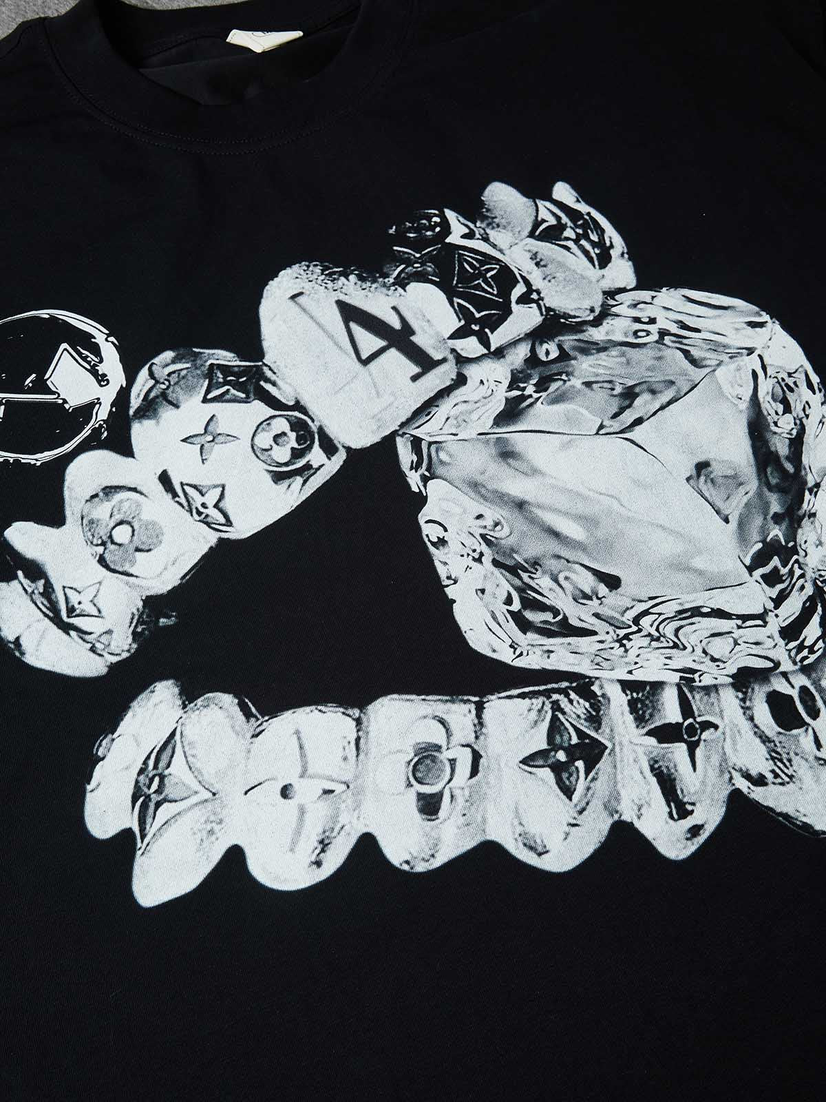 NOISSEY "Liquid Metal" Diamond Teeth Cooling Boxy Oversized Tee