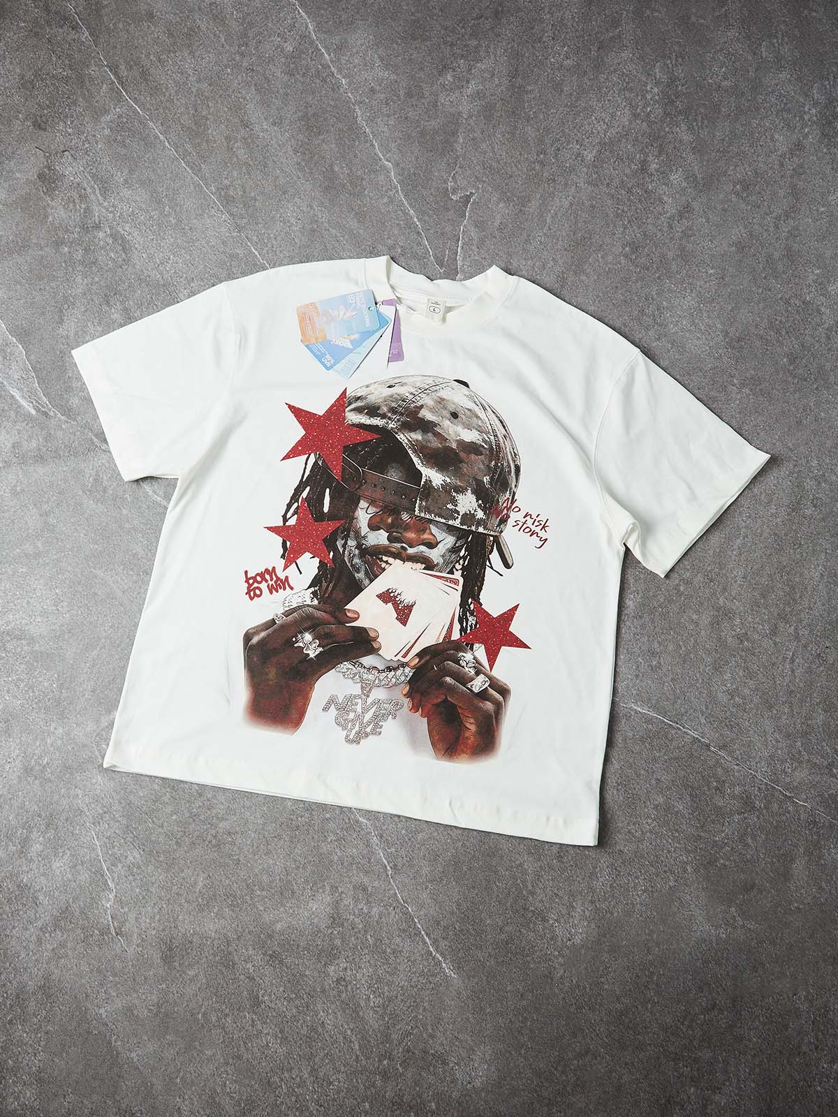 NOISSEY "NO RISK NO STORY" GAMBLER ARTWORK OVERSIZED TEE