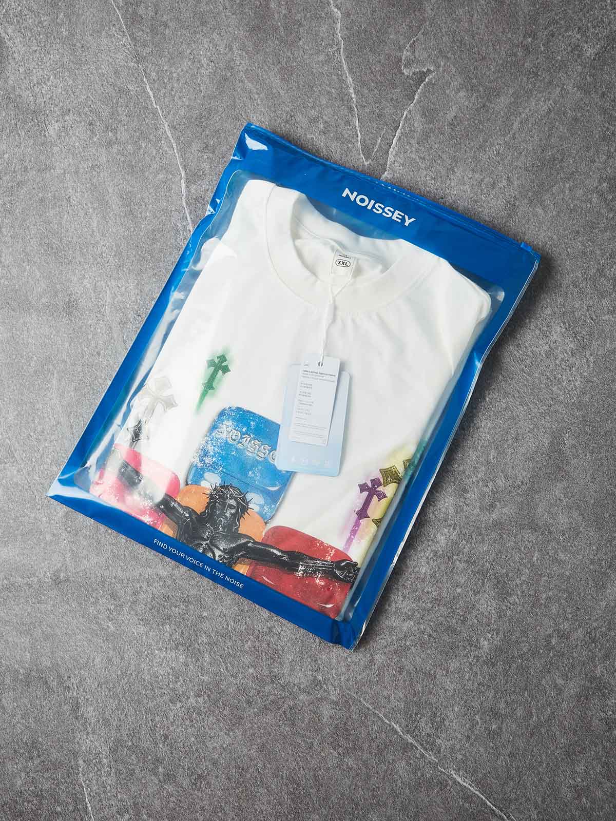NOISSEY "DIVINE GAMBLE" RAINBOW DICE & JESUS ARTWORK T-SHIRT