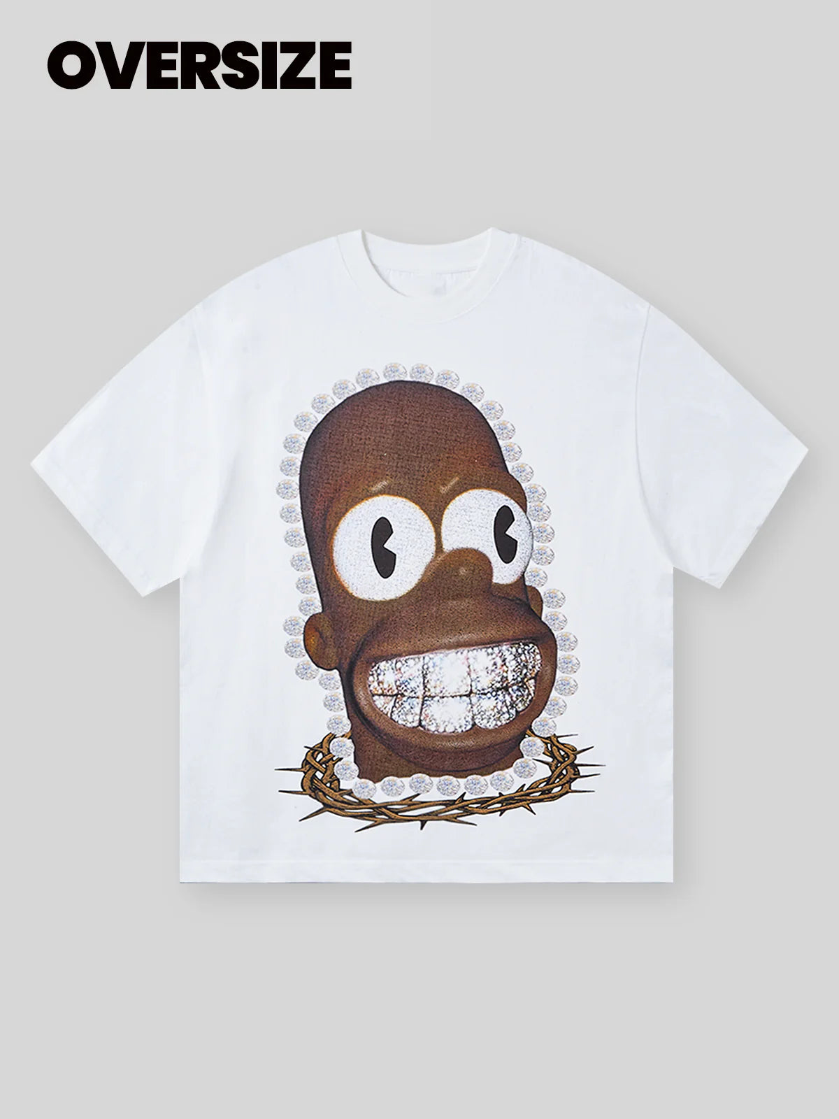 BOUNCE BACK Simpson Diamond Tooth Wave Print T-shirt