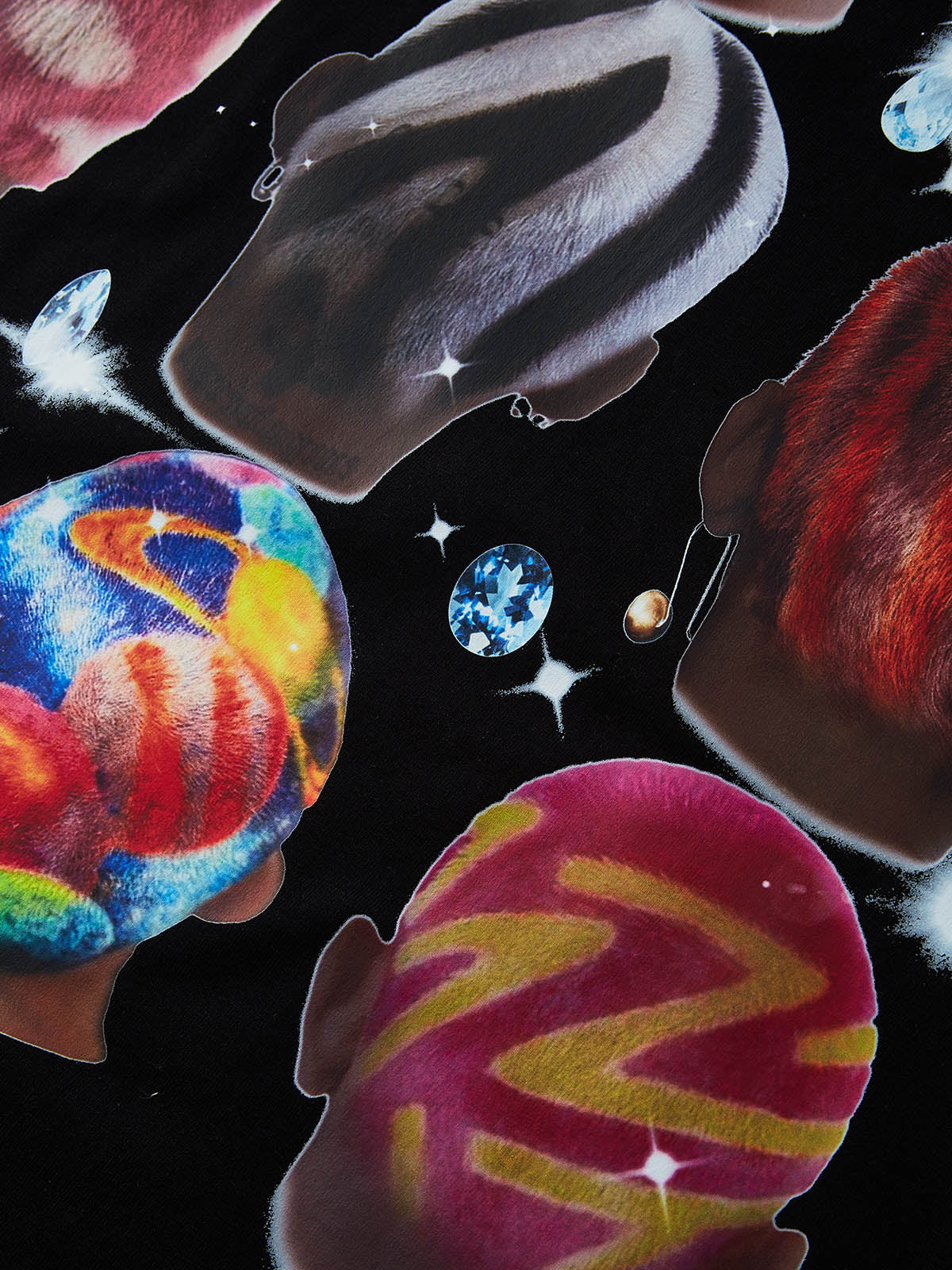 Exclusive Colorful Diamond Print White print T-shirt