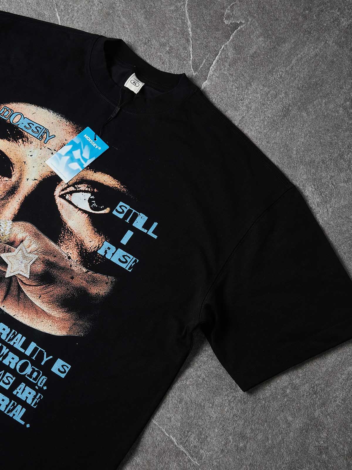 NOISSEY "Only God Can Judge Me" Immortal Legend Faith Angel Art Print Heavyweight T-Shirt - Pitch Black