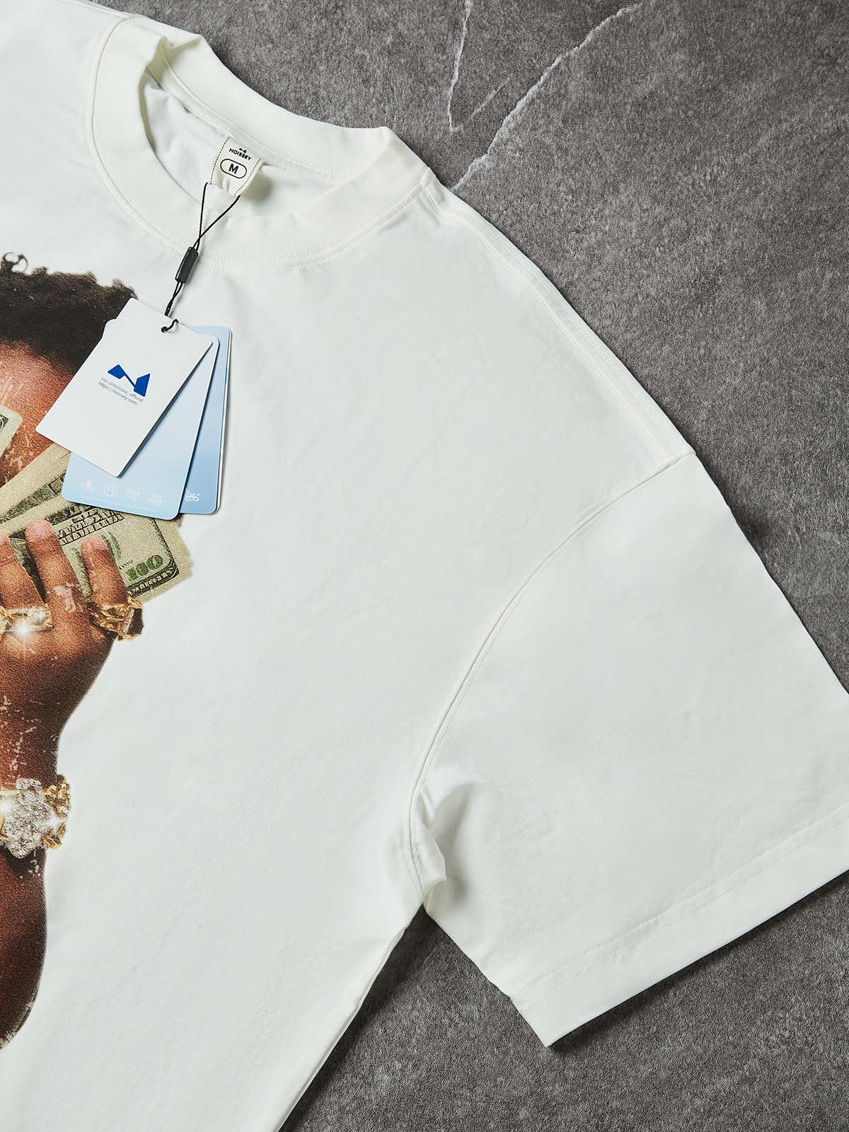 NOISSEY "Rich Forever" Boxy Heavyweight Cooling Tee - White