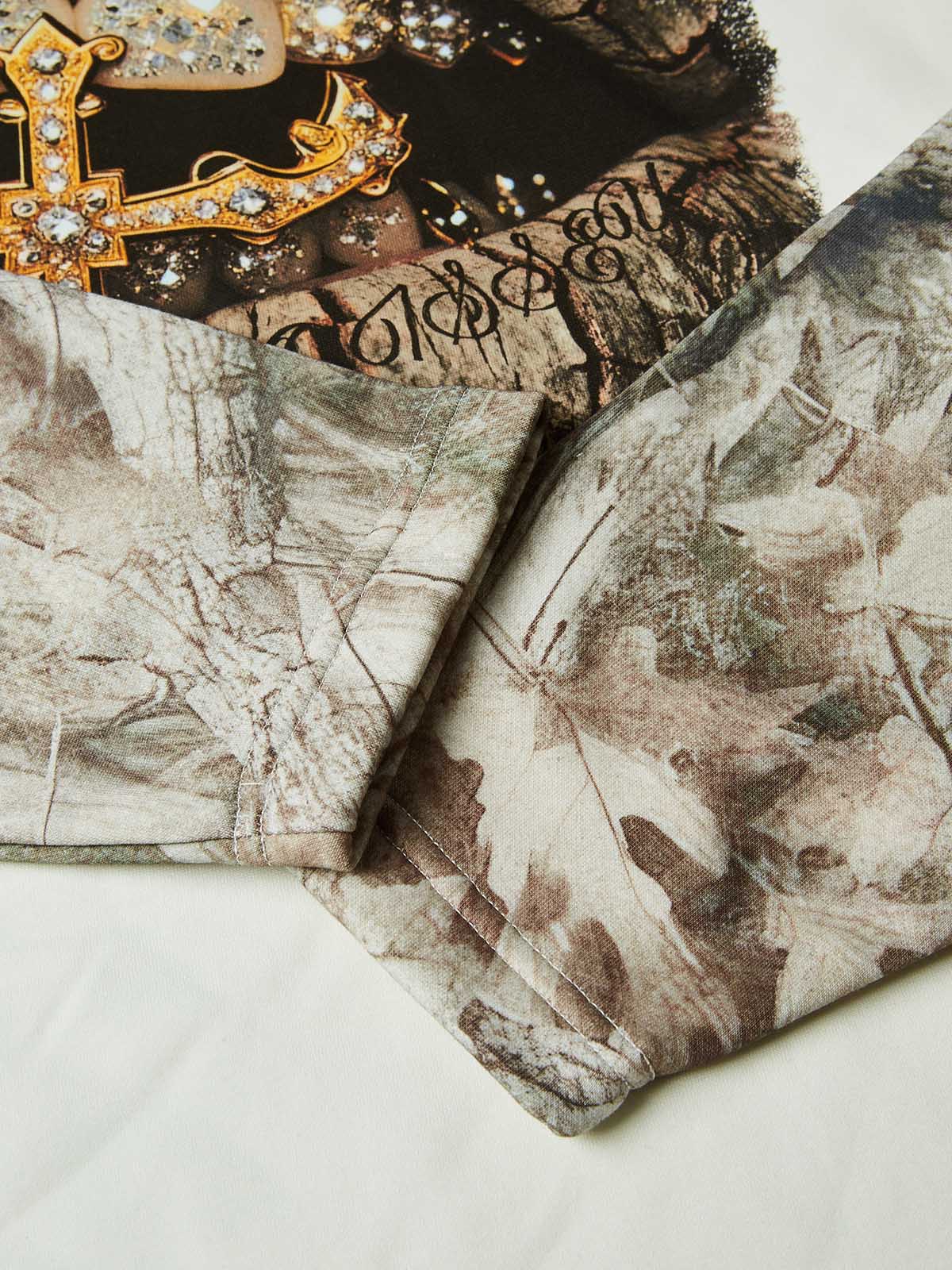 NOISSEY Real Tree Camo "Golden Cross" Layered Long Sleeve