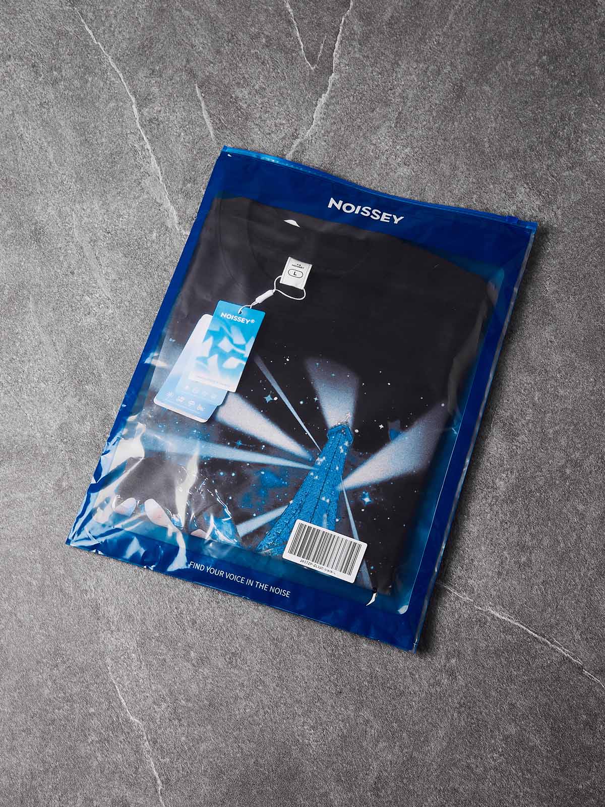 NOISSEY "Midnight Eiffel" Parisian Night Art Print T-Shirt - Onyx Black
