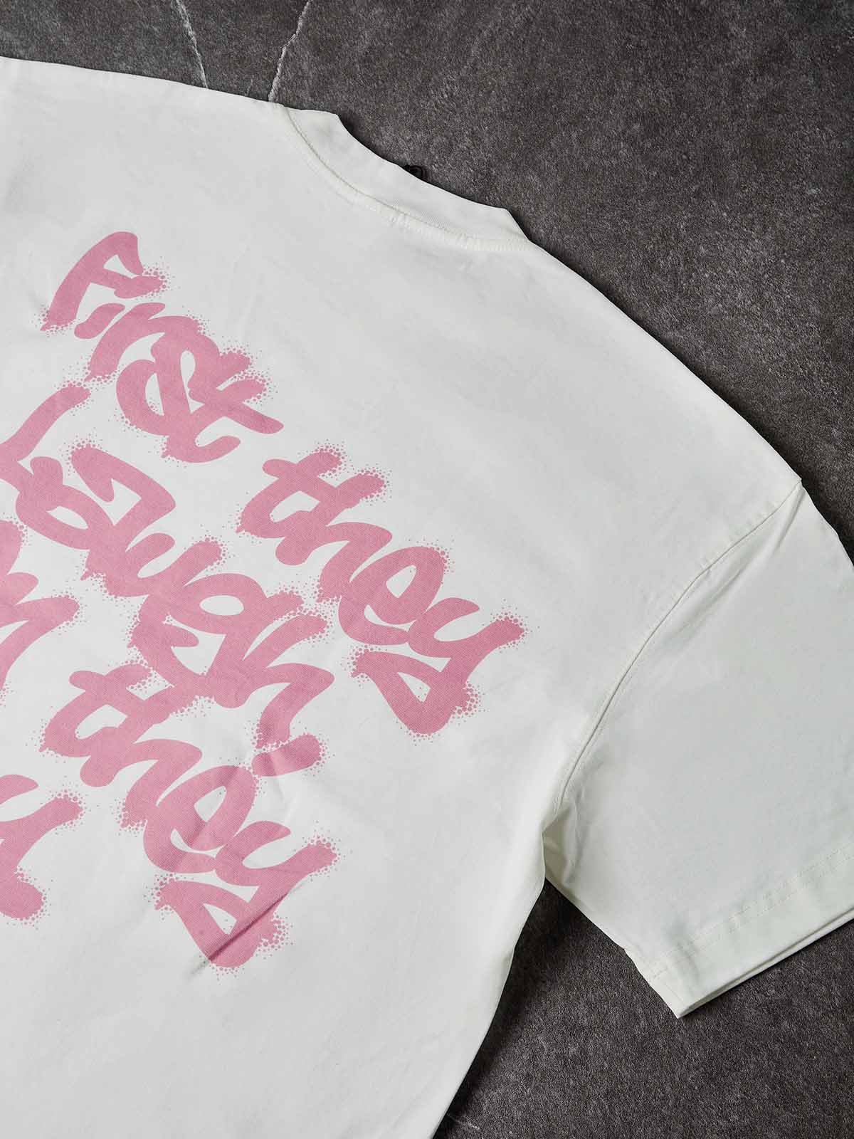 NOISSEY "Metallic Spray" Chrome Fire Man Character Boxy Tee - White