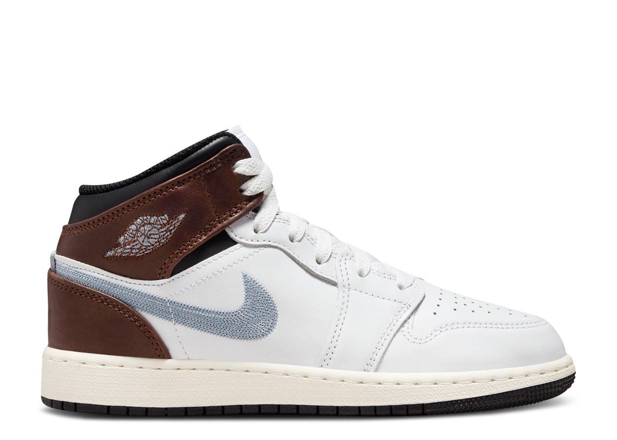 Jordan 1 Mid SE White Brown Blue Grey (GS)