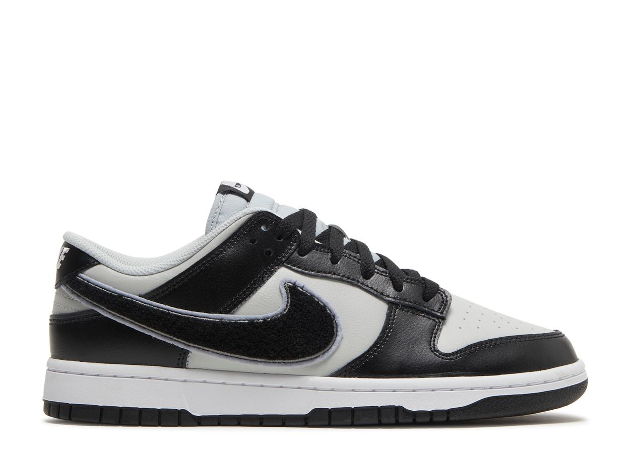 Nike Dunk Low Chenille Swoosh Black Grey Fog
