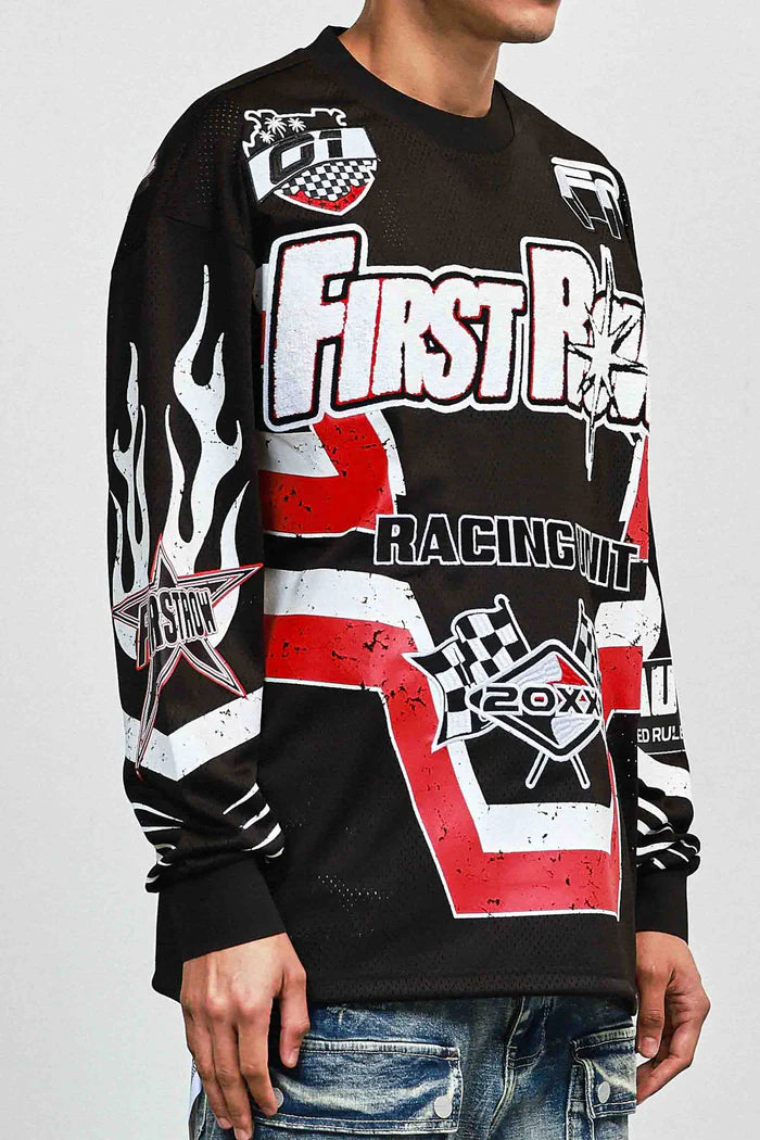 First Row Long Sleeve Jersey " Hard Racing Black "
