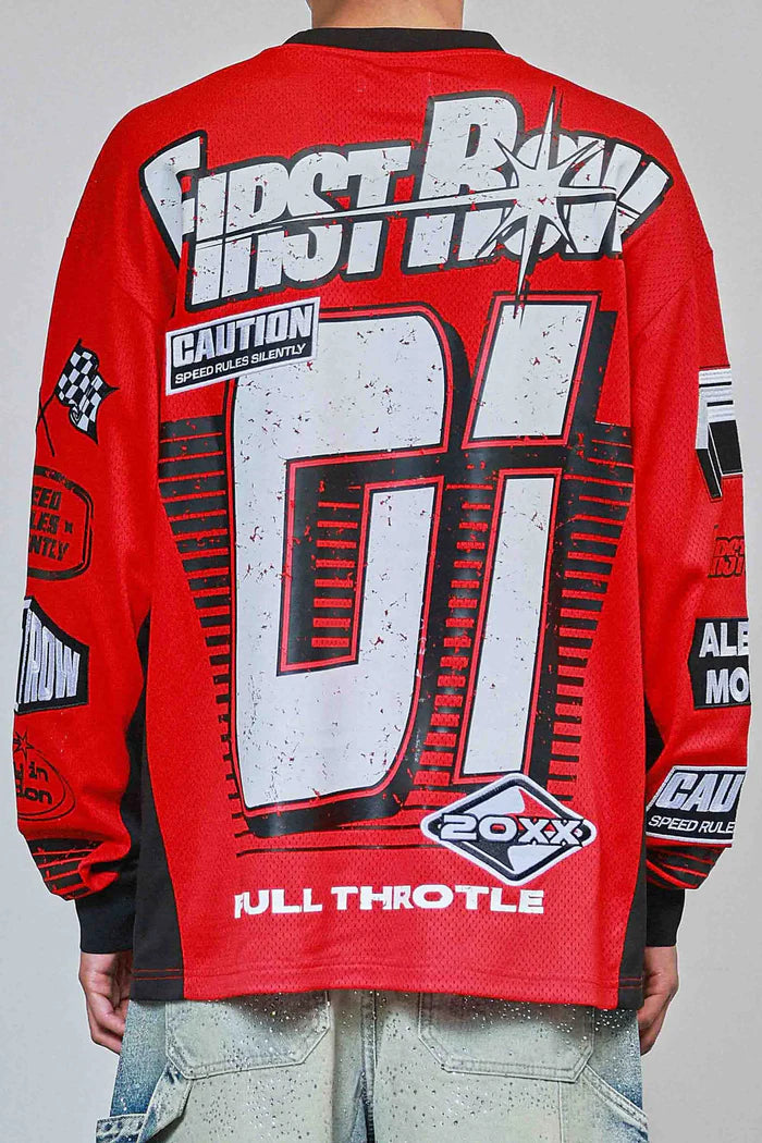 First Row Long Sleeve Jersey " Speed Rules Red "