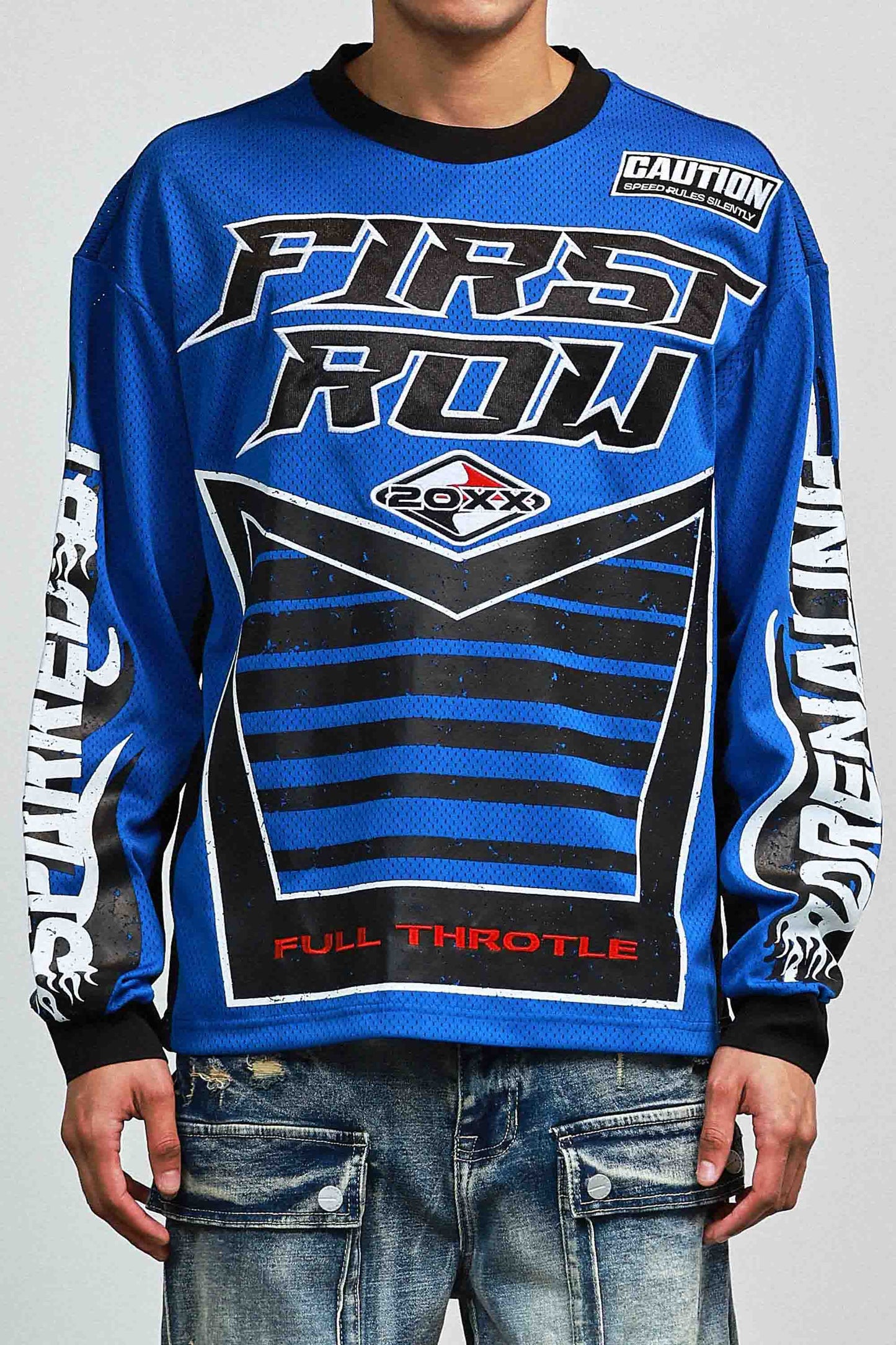 First Row Long Sleeve Jersey " Sparked By Adrenaline Blue "