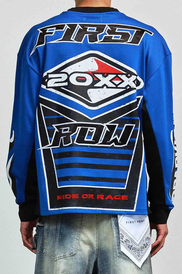 First Row Long Sleeve Jersey " Sparked By Adrenaline Blue "