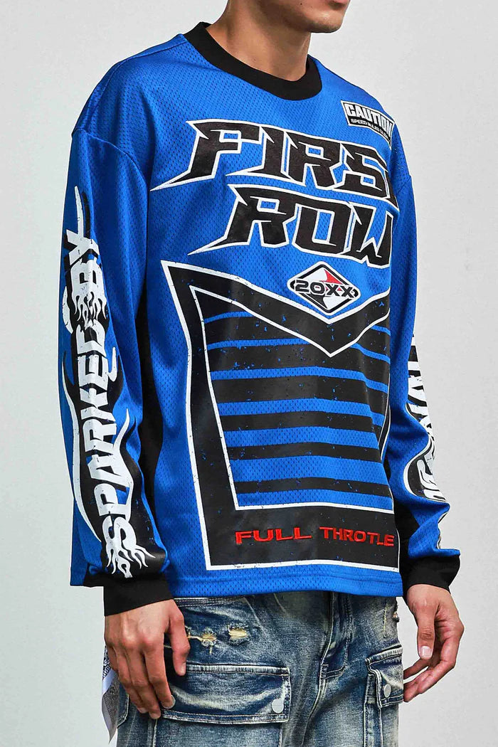 First Row Long Sleeve Jersey " Sparked By Adrenaline Blue "