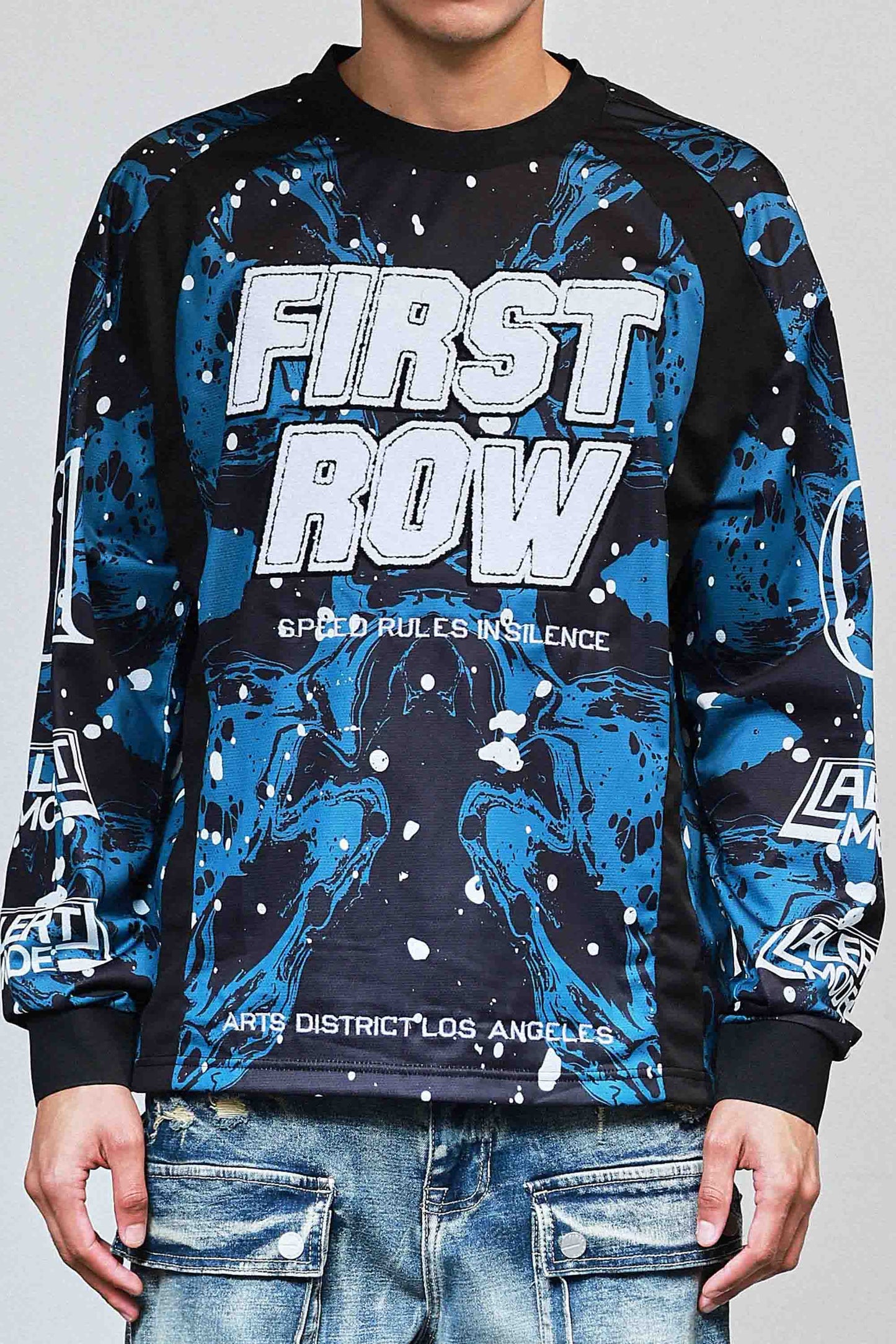First Row Long Sleeve Jersey " Heart Of Chaos Blue and Black "