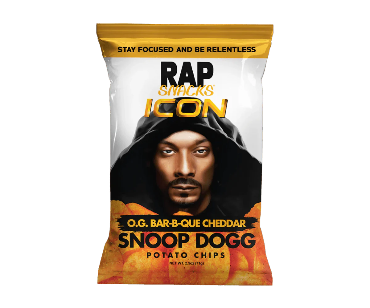 Snacks rap Snoop Dogg OG chips au cheddar et au barbecue
