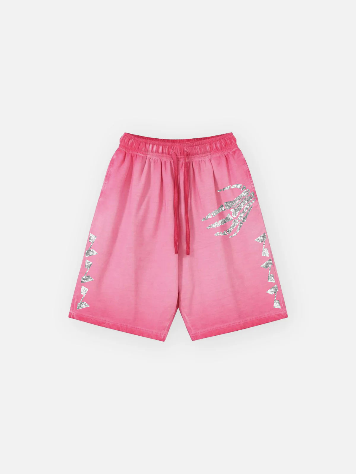 Noisey silver skull claw print short