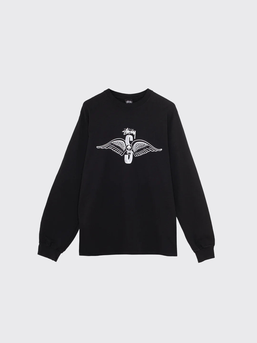 Stussy Wings Pigment Dyed LS T-shirt black