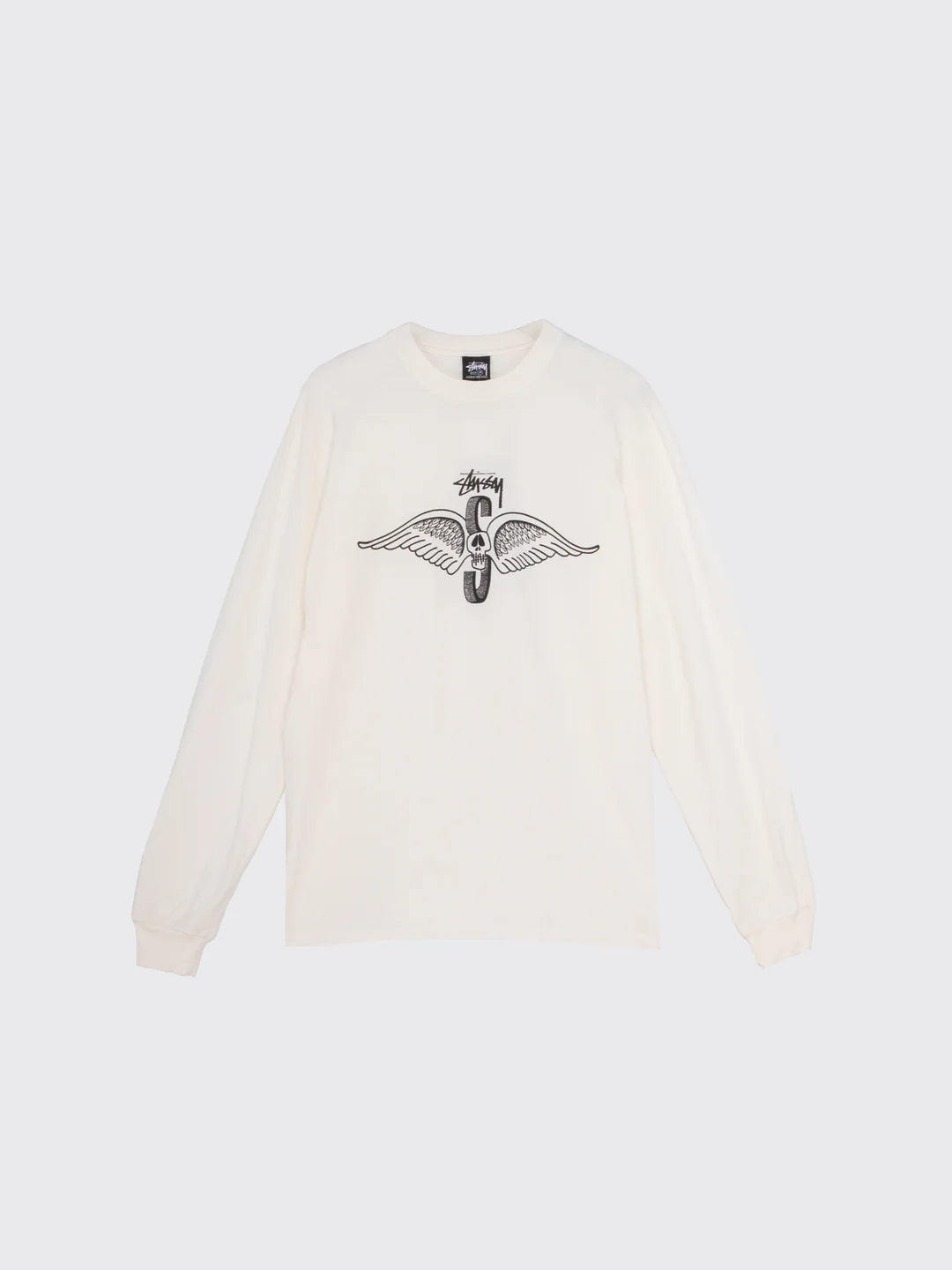 Stussy Skull Wing Pigment Dyed Ls t-shirt white
