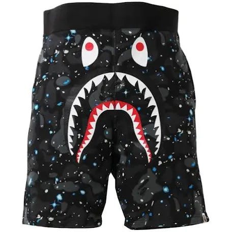 BAPE Space Camo Shark Reversible Shorts Black