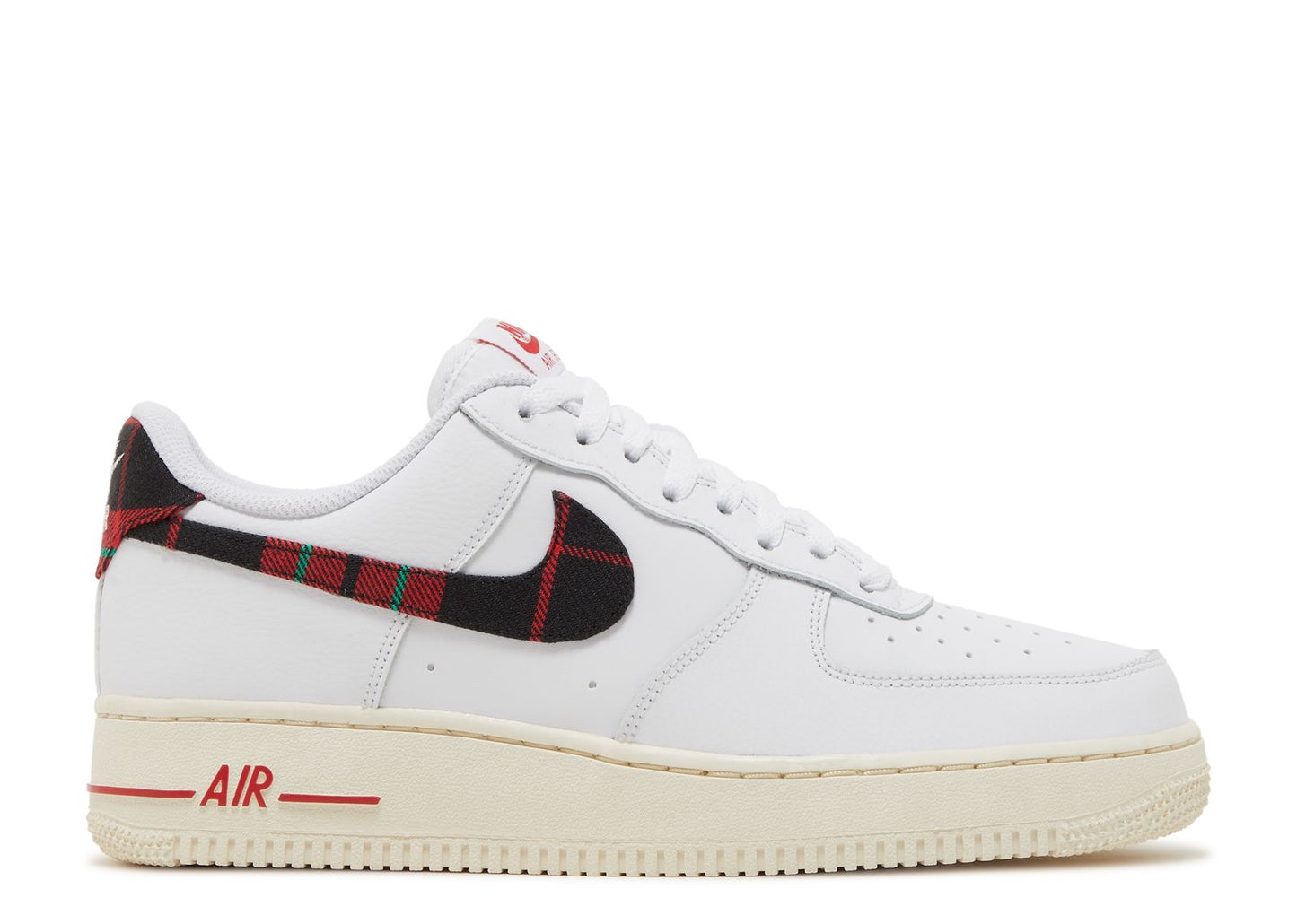 Nike Air Force 1 Low '07 LV8 Tartan Plaid Blanc Rouge Université
