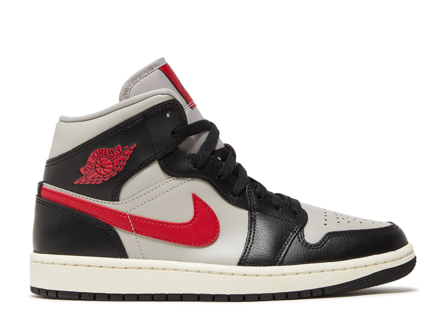 Jordan 1 Mid Black College Grey Gym Red (Women's)