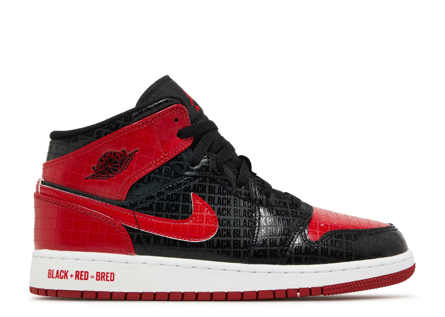 Jordan 1 Mid Bred Texte (GS)