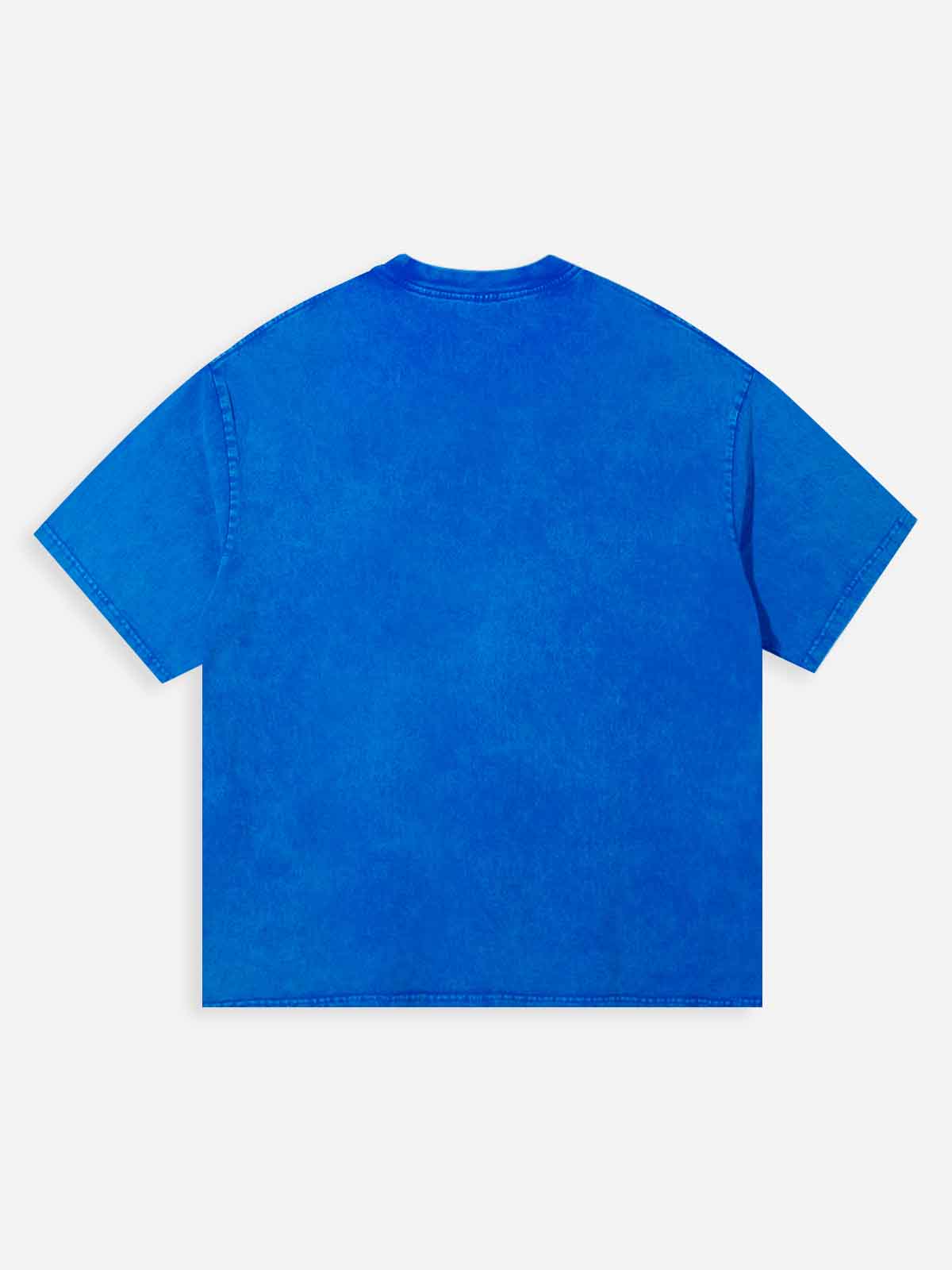 Sapphire Blue Knit Hat Wash Blue Print T-shirt