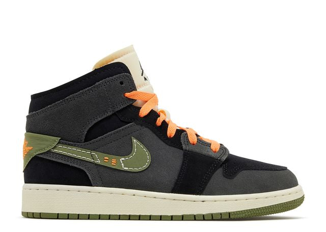 Jordan 1 Mid SE Craft Anthracite Olive Clair (GS)