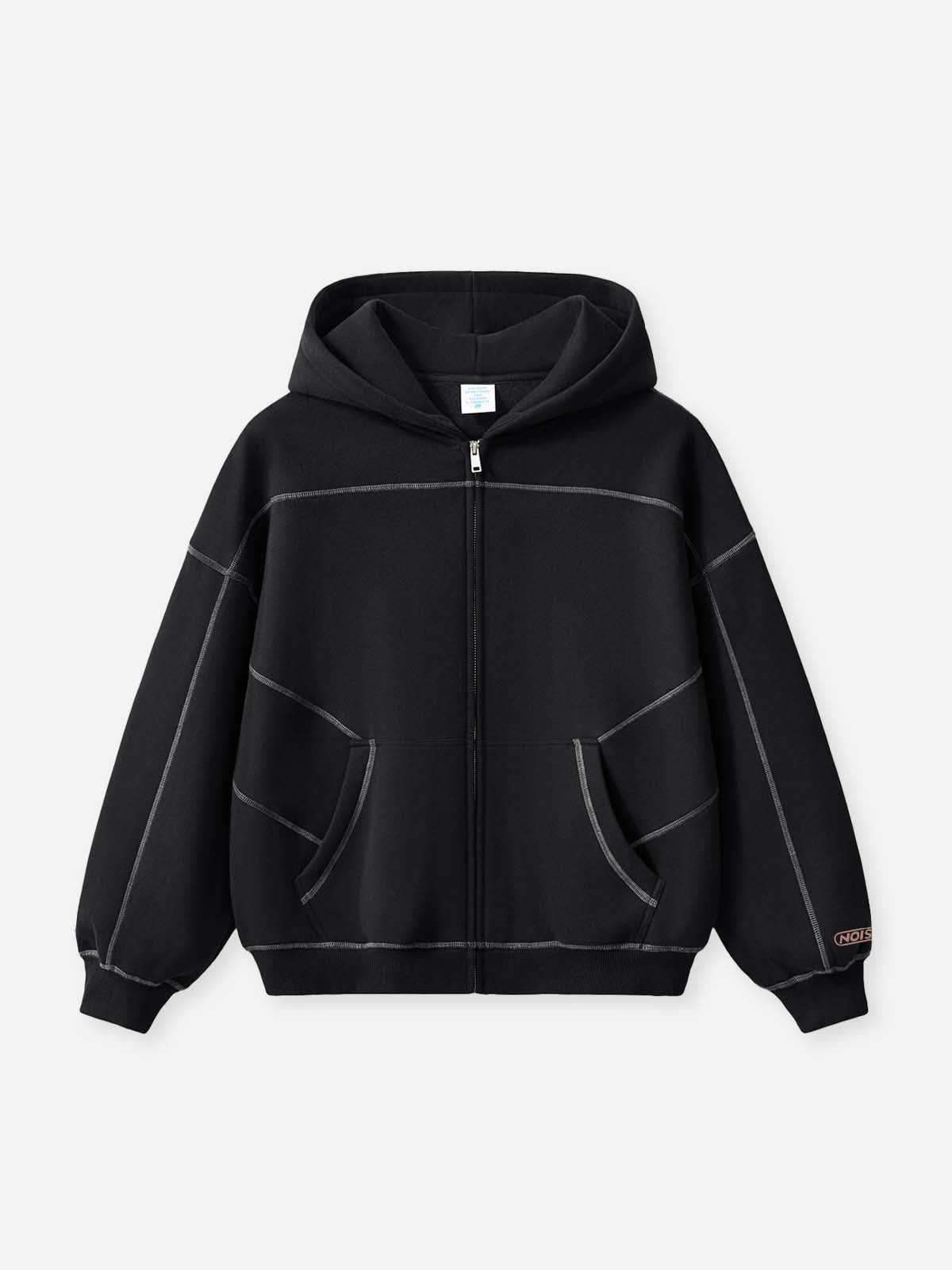 Hip-Hop Fleece Zip-Up Hoodie