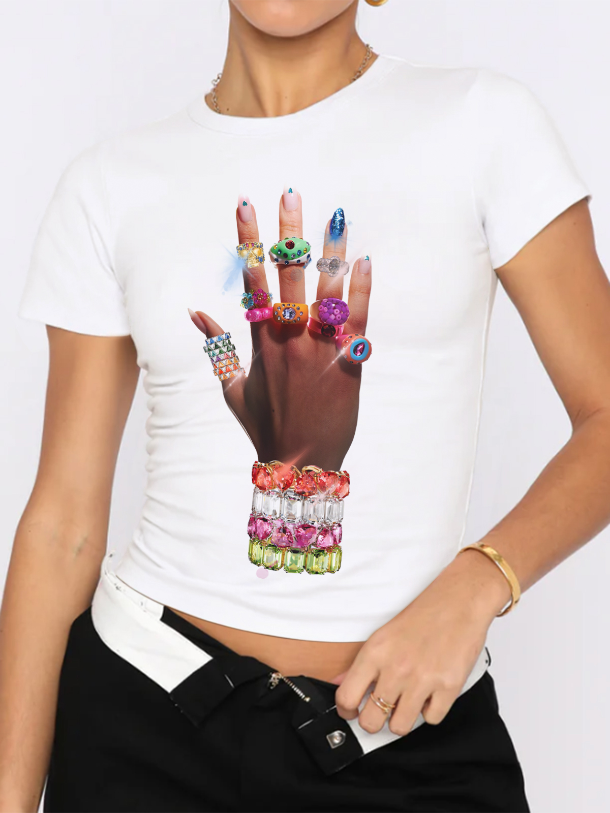 Colorful Art Bracelet and Ring baby tee