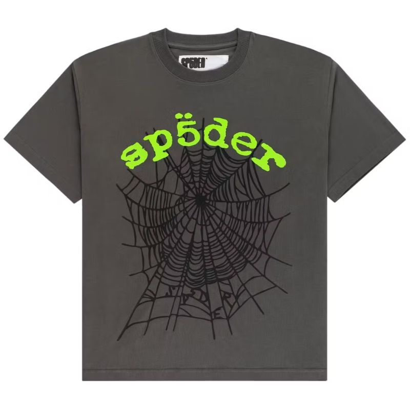 Sp5der T-shirt Slate Grey Green logo