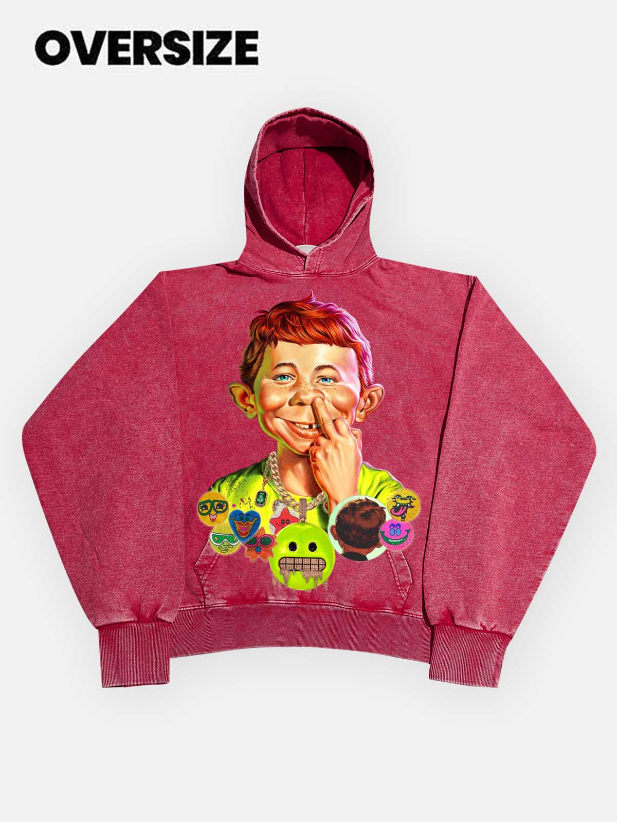 High quality Bad Boy Hip-Hop Style Distressed Print 425g Hoodie