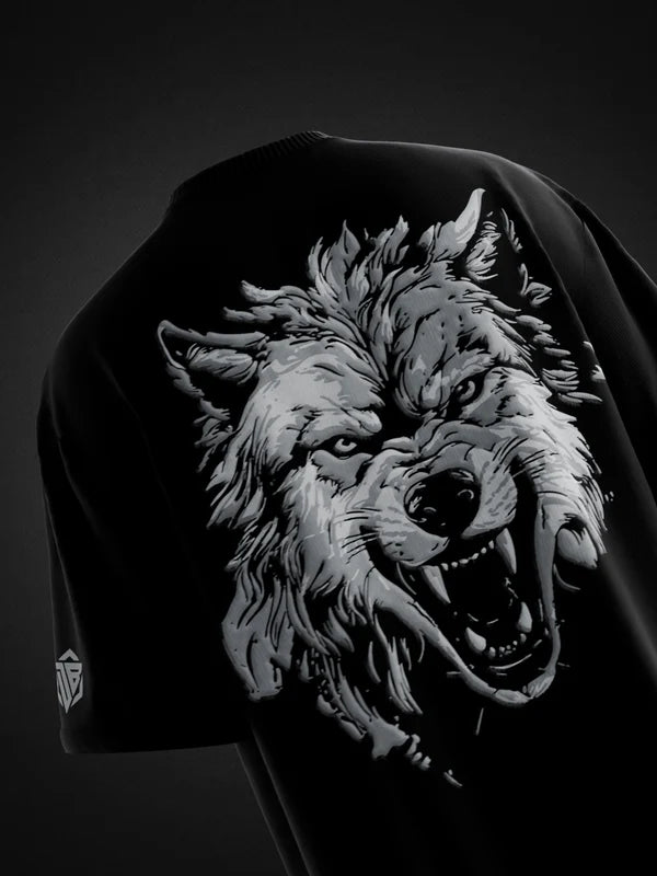 Dark Buck Wolf 3D Oversized Tee
