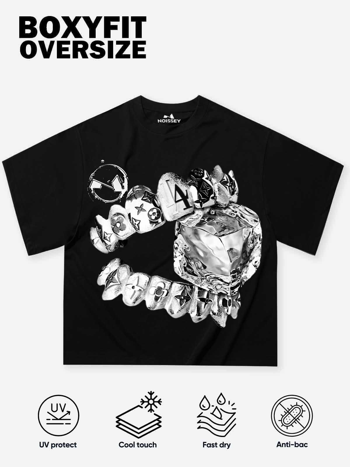 NOISSEY "Liquid Metal" Diamond Teeth Cooling Boxy Oversized Tee