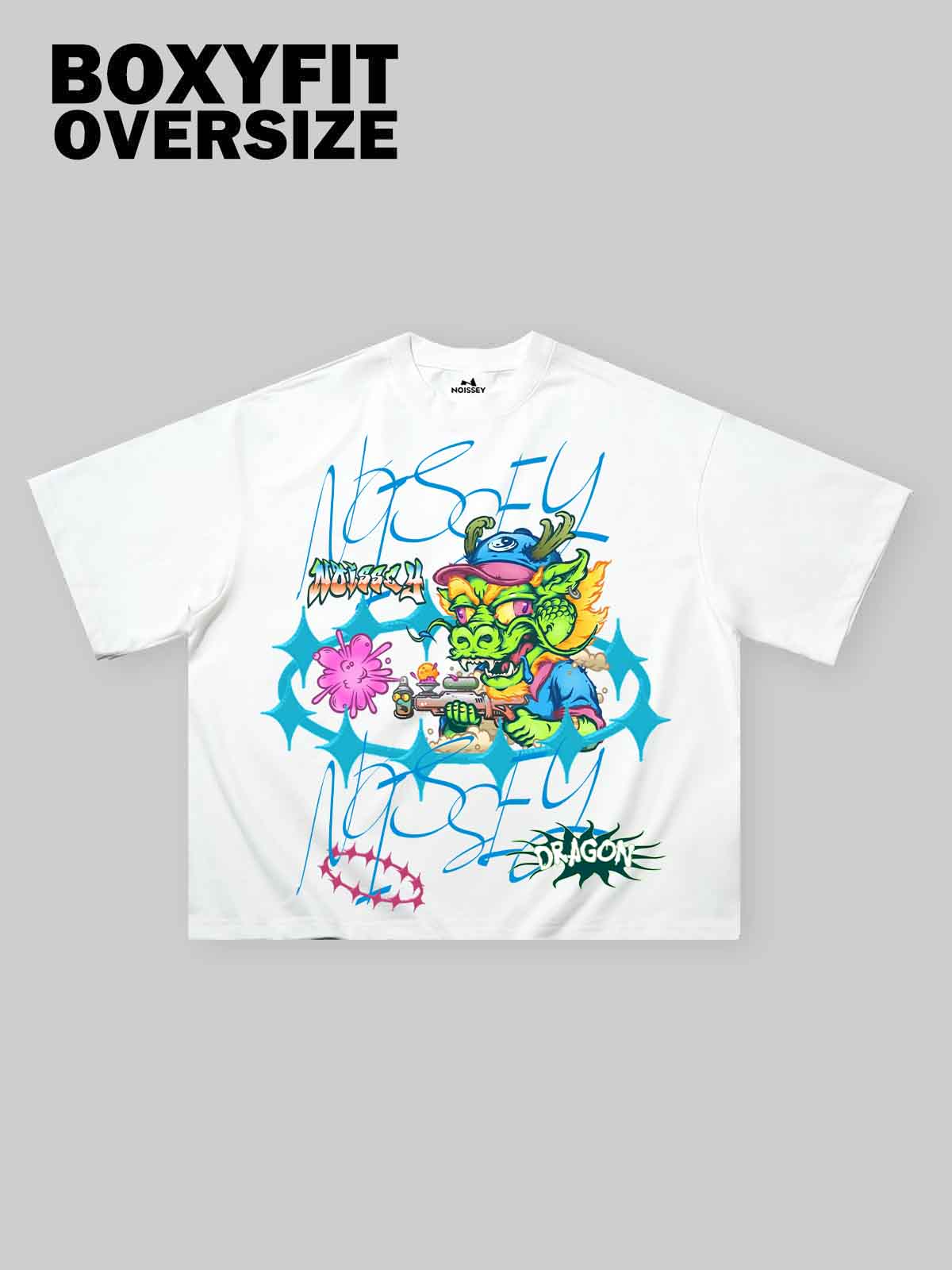 Boxy Oversized T-shirt 🐉Dragon Totem Streetwear Fun Print