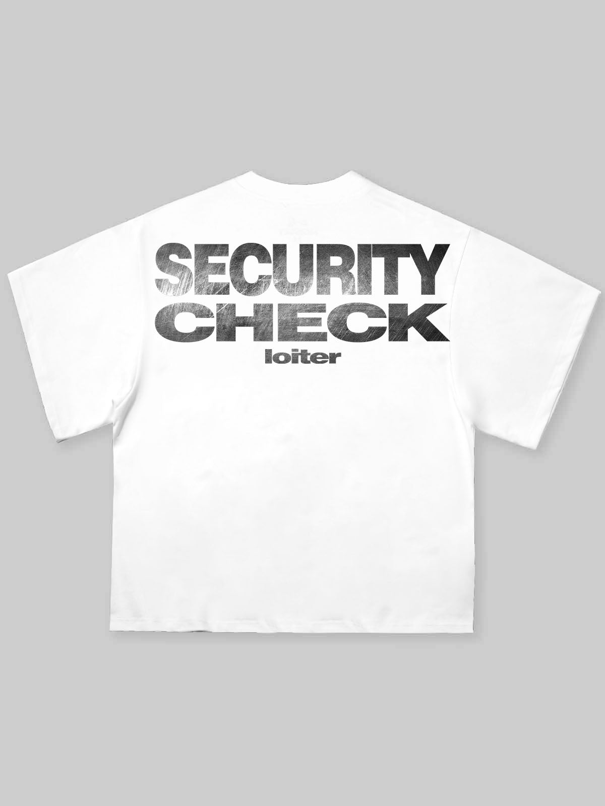 "SECURITY CHECK" Double-Sided Print Boxy Oversized T-Shirt