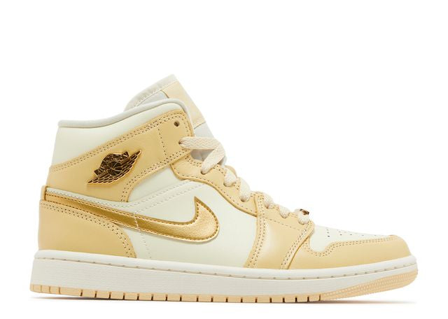 Jordan 1 Mid SE Pale Vanilla Metallic Gold (Women's)