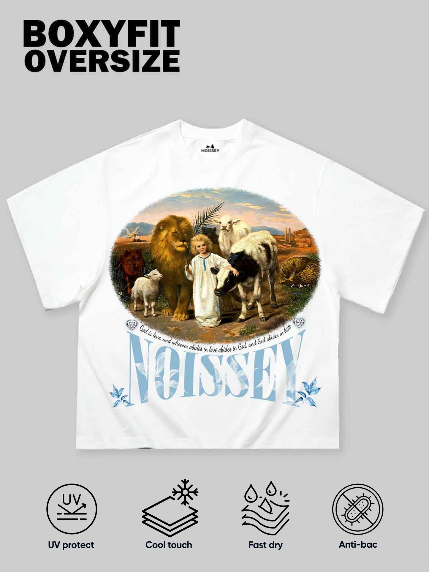 Boxy Oversized T-shirt with Being Surrounded by Love Printed