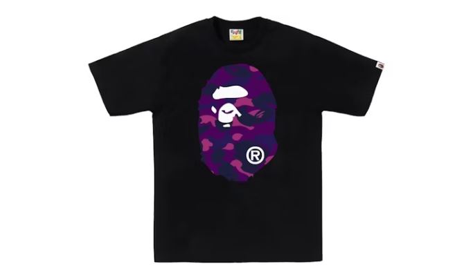BAPE Color Camo Big Ape Head Tee Black/Purple