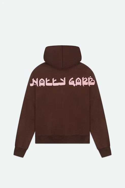 sham signature hoodie brown pink