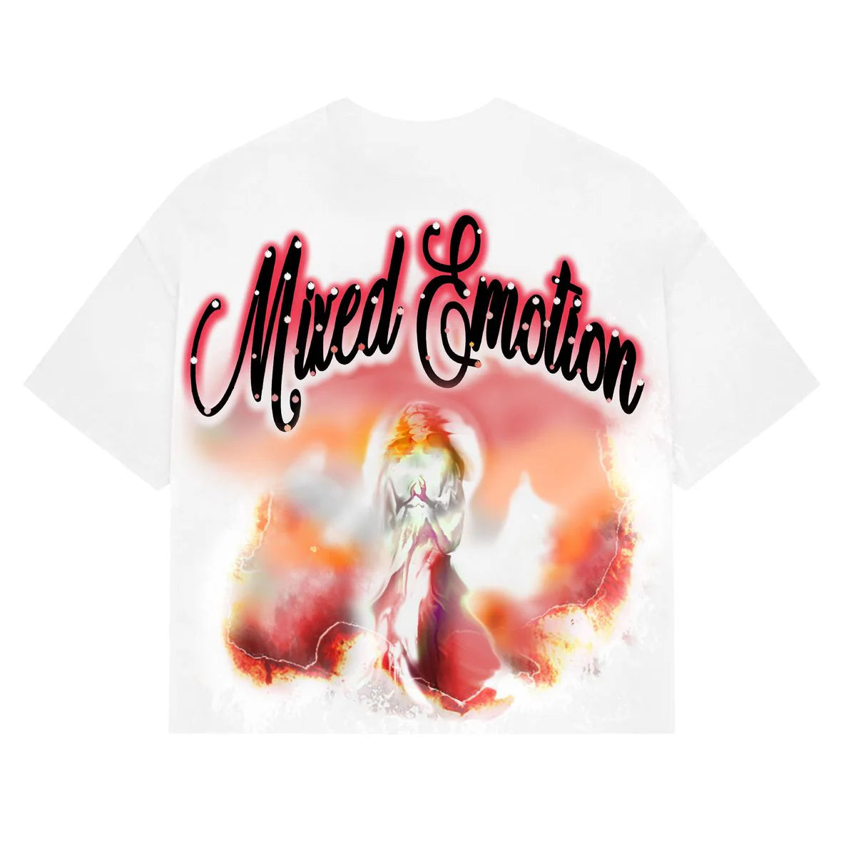 Mixed Emotions Red “Rhinestone” Cropped Shirt
