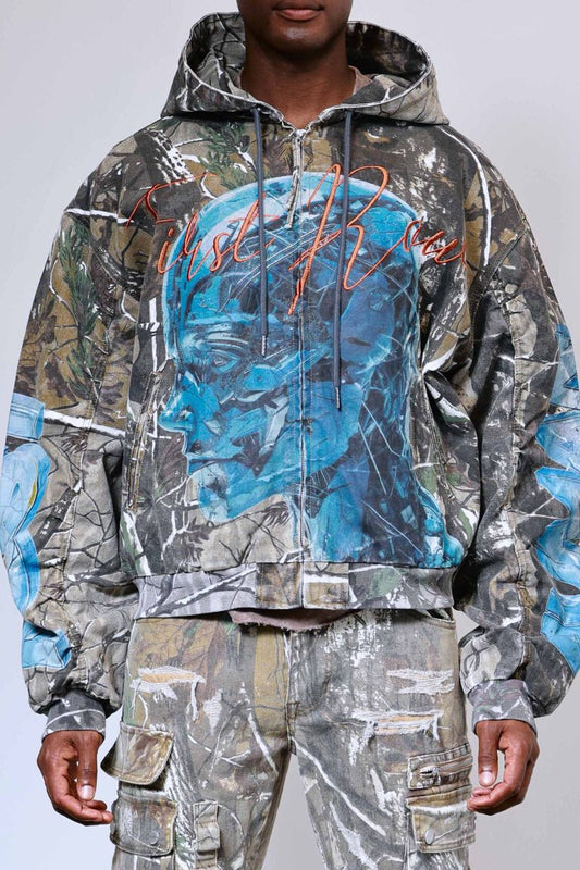 First row Post Human Camo Jacket