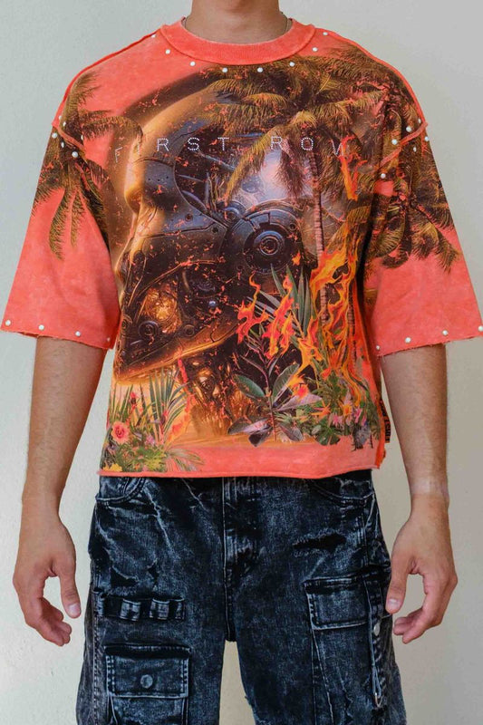 First Row T-shirt Lost Utopia Broken Cropped