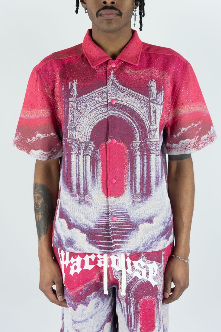 Rebel Minds Paradise Tapestry shirt Pink