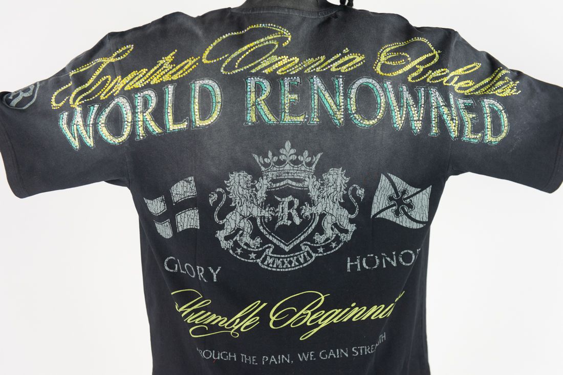 Rebel mind ash black world renowned tee